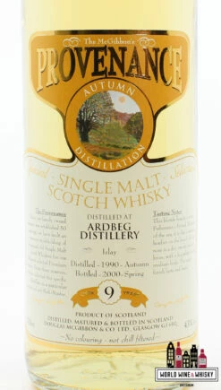 Ardbeg 9 Years Old 1990 2000 - Provenance - Autumn Distillation - Douglas McGibbon 43% -Drank Sale Winkel ardbeg ardbeg 9 years old 1990 2000 provenance aut 2