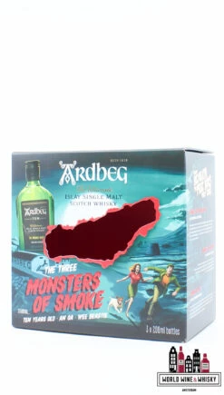 Ardbeg - The Three Monsters Of Smoke - 10 YO, An OA & Wee Beastie - 3 X 200ml Giftpack / Giftbox -Drank Sale Winkel ardbeg ardbeg the three monsters of smoke 10 yo an 3