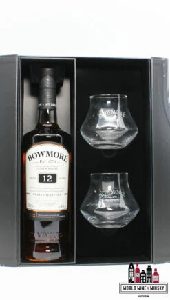 Bowmore 12 Years Old - Giftpack / Giftbox Incl. Two Special Edition Glasses 40% -Drank Sale Winkel bowmore bowmore 12 years old giftpack giftbox incl 3