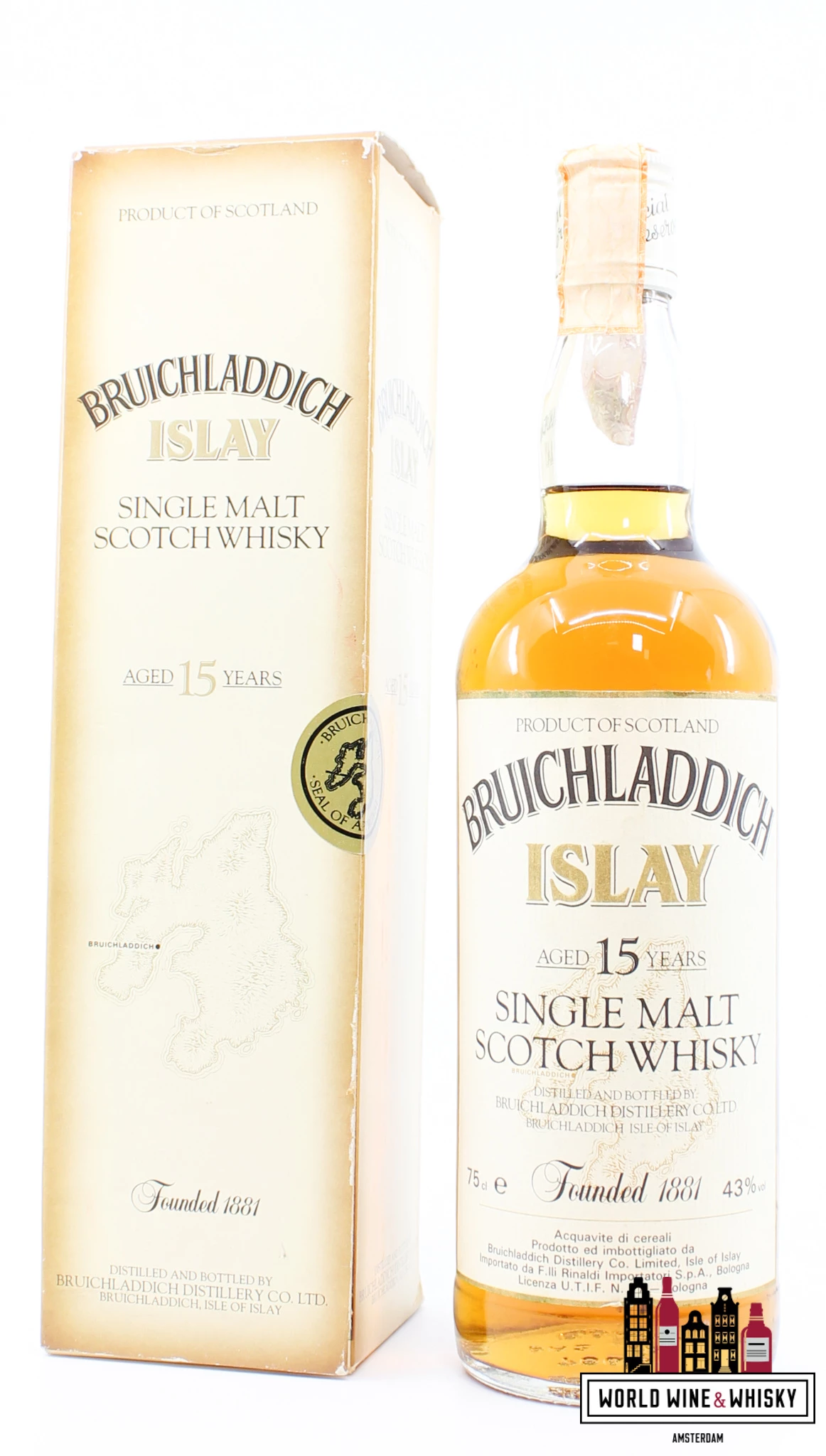 Bruichladdich 15 Years Old - "Islay" - F.lli Rinaldi Importatori (import) 43% 75cl 3 Bruichladdich 15 Years Old - "Islay" - F.lli Rinaldi Importatori (import) 43% 75cl
