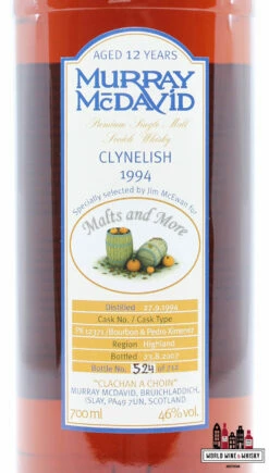 Clyneslish 12 Years Old 1994 2007 - Cask PX12371 - Malts And More - Murray McDavid 46% (1 Of 712) -Drank Sale Winkel clynelish clyneslish 12 years old 1994 2007 cask p 2