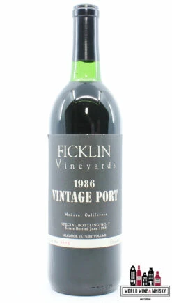 Ficklin 1986 - Vineyards Vintage Port - Special Bottling No. 7 - Bottled In 1988 18.1%