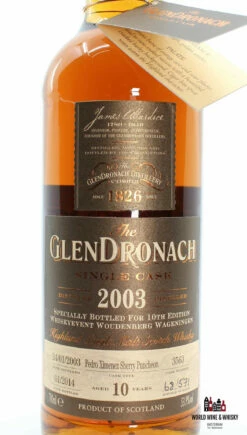 Glendronach 10 Years Old 2003 2014 Single Cask - Cask 3563 - 10th Edition Whiskyevent Woudenberg Wageningen 53.9% (1 Of 571) -Drank Sale Winkel glendronach glendronach 10 years old 2003 2014 sin 2