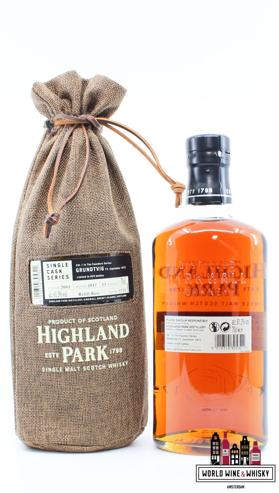 Highland Park 13 Years Old 2003 2017 - Cask 5715 - Single Cask Series - Grundtvig 61.3% (1 Of 624) 4 Highland Park 13 Years Old 2003 2017 - Cask 5715 - Single Cask Series - Grundtvig 61.3% (1 Of 624) - Image 2