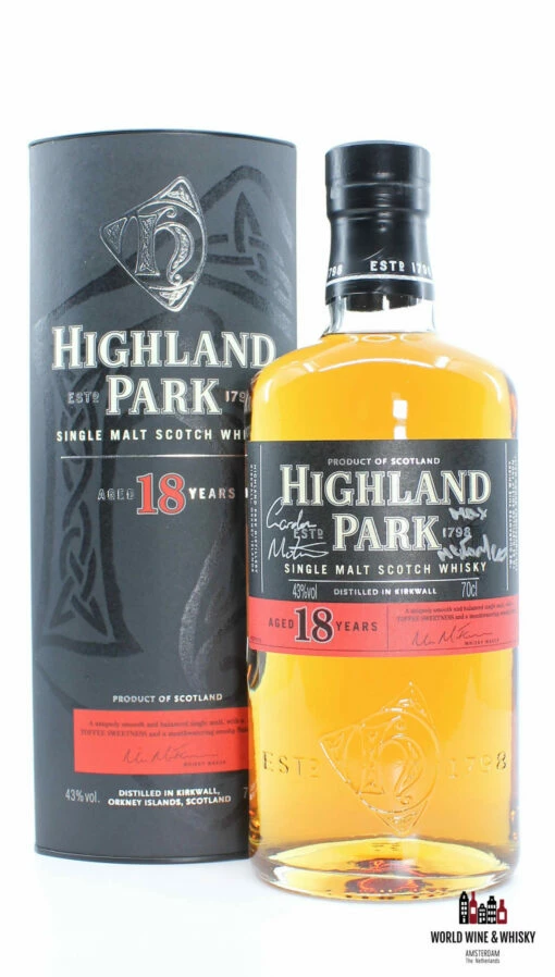 Highland Park 18 Years Old 2017 - Viking Pride Signed (Gordon Motion & Max McFarlane) 43% (1 Of 756) -Drank Sale Winkel highland park highland park 18 years old 2017 viki