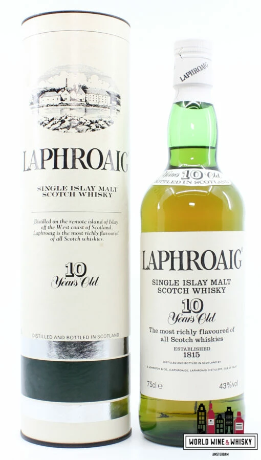 Laphroaig 10 Years Old - Single Islay Malt Scotch Whisky - 80s Bottling 43% 750ml -Drank Sale Winkel laphroaig laphroaig 10 years old single islay malt