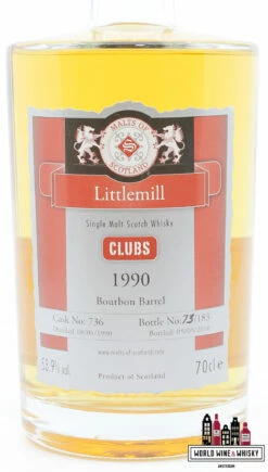 Littlemill 20 Years Old 1990 2010 - Cask 736 - Malts Of Scotland 'Clubs/Fulldram' 53.9% (1 Of 183) -Drank Sale Winkel littlemill littlemill 20 years old 1990 2010 cask 2