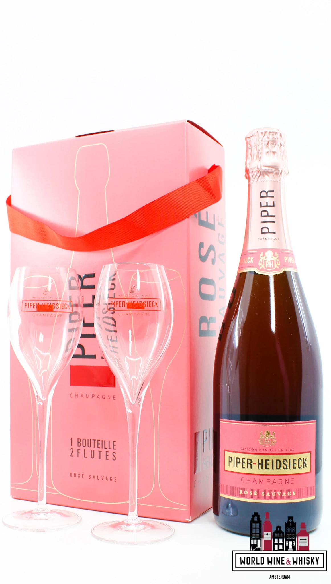 Piper-Heidsieck Champagne Brut Rosé Sauvage - In Giftpack With Two Flutes Glases 4 Piper-Heidsieck Champagne Brut Rosé Sauvage - In Giftpack With Two Flutes Glases - Image 2