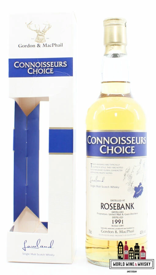 Rosebank 1991 2009 Gordon & MacPhail – Connoisseurs Choice 43% (Closed Distillery) -Drank Sale Winkel rosebank rosebank 1991 2009 gordon macphail connoi
